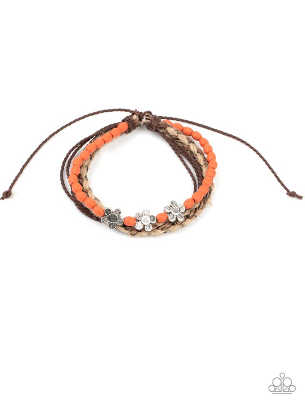 Paparazzi Silver Flowers Bracelet (BA018)